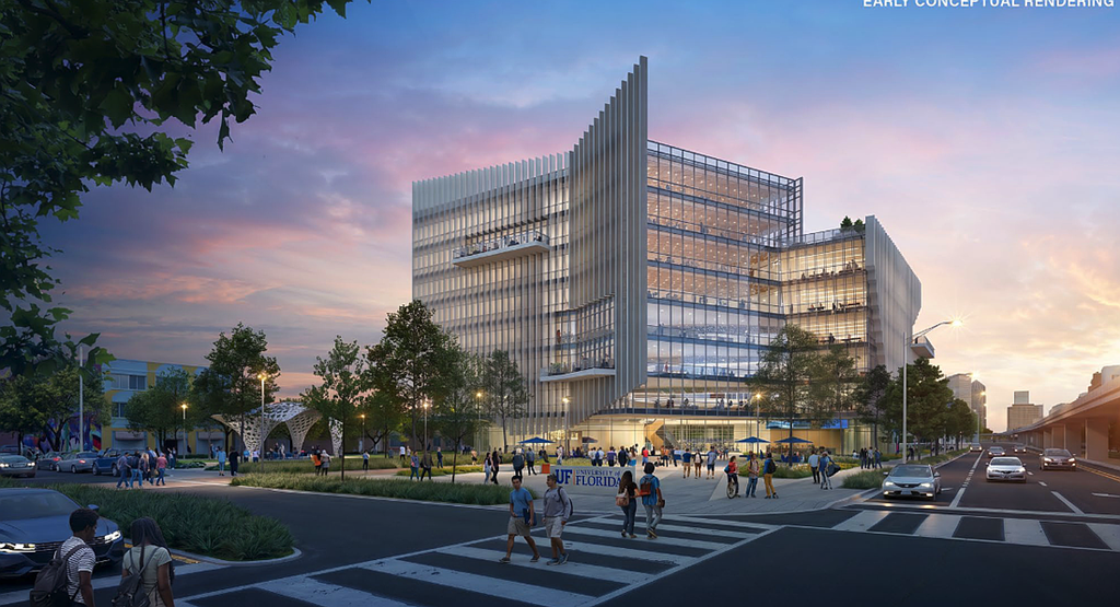 Rendering of University of Florida graduate campus building